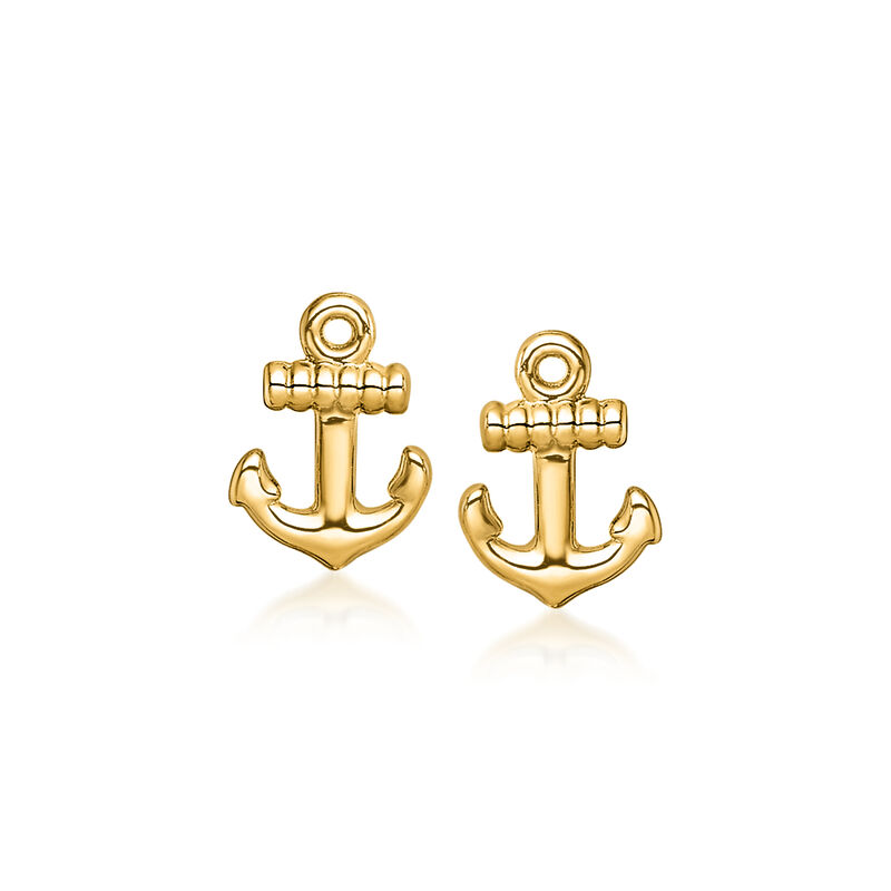 14kt Yellow Gold Anchor Earrings image number 0