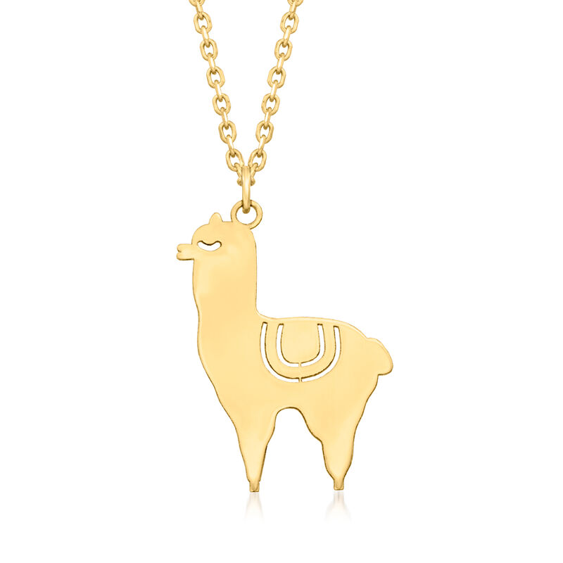 Italian 14kt Yellow Gold Llama Pendant Necklace image number 0