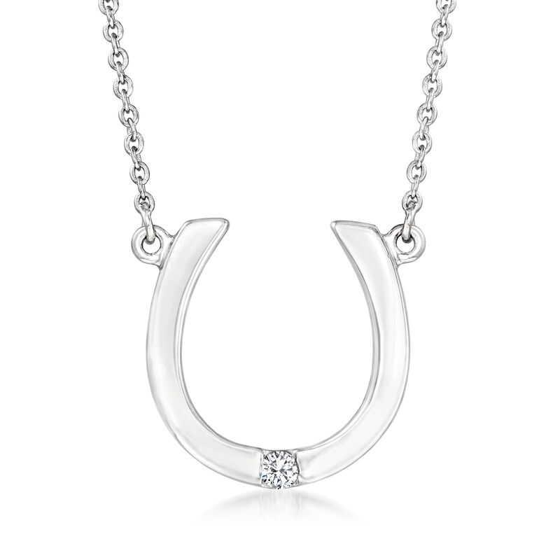 Diamond Horseshoe Necklace in Sterling Silver image number 0