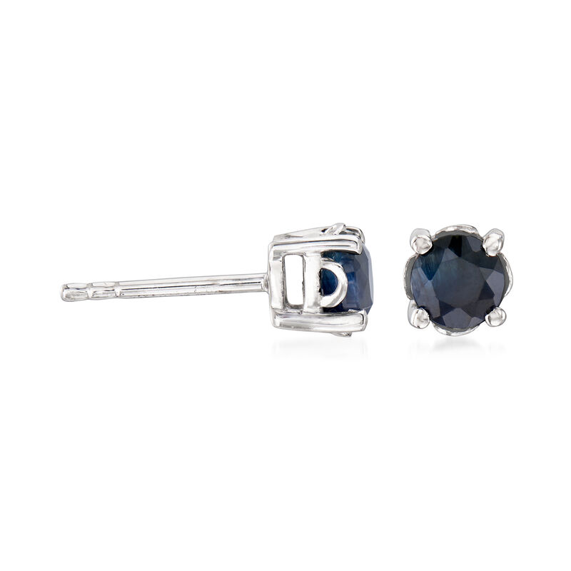 1.10 ct. t.w. Round Sapphire Stud Earrings in Sterling Silver image number 2