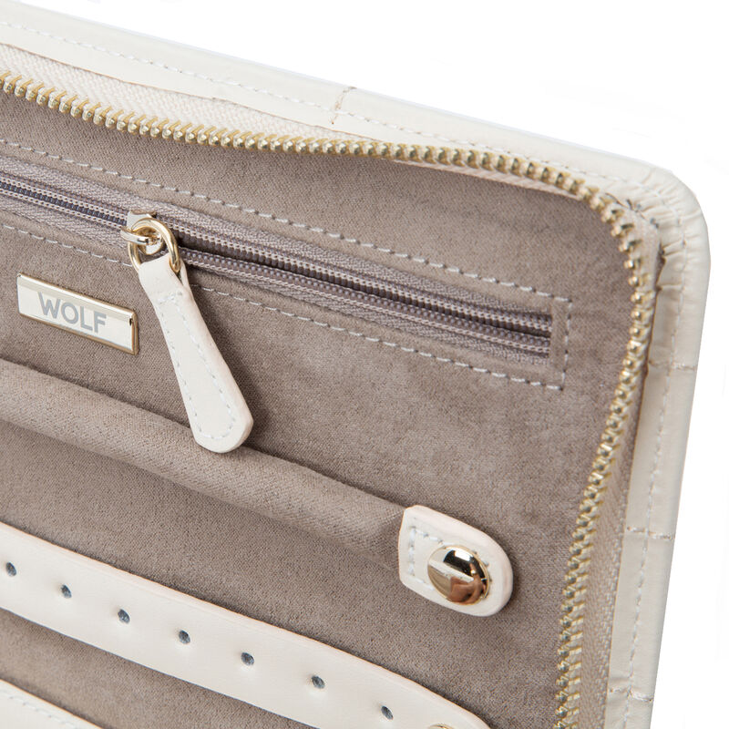 WOLF &quot;Caroline&quot; Ivory Leather Jewelry Portfolio image number 3