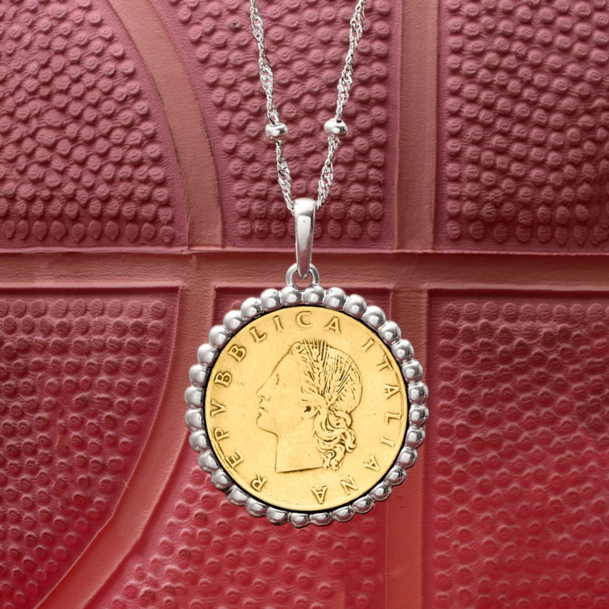 Italian coin necklace new arrivals