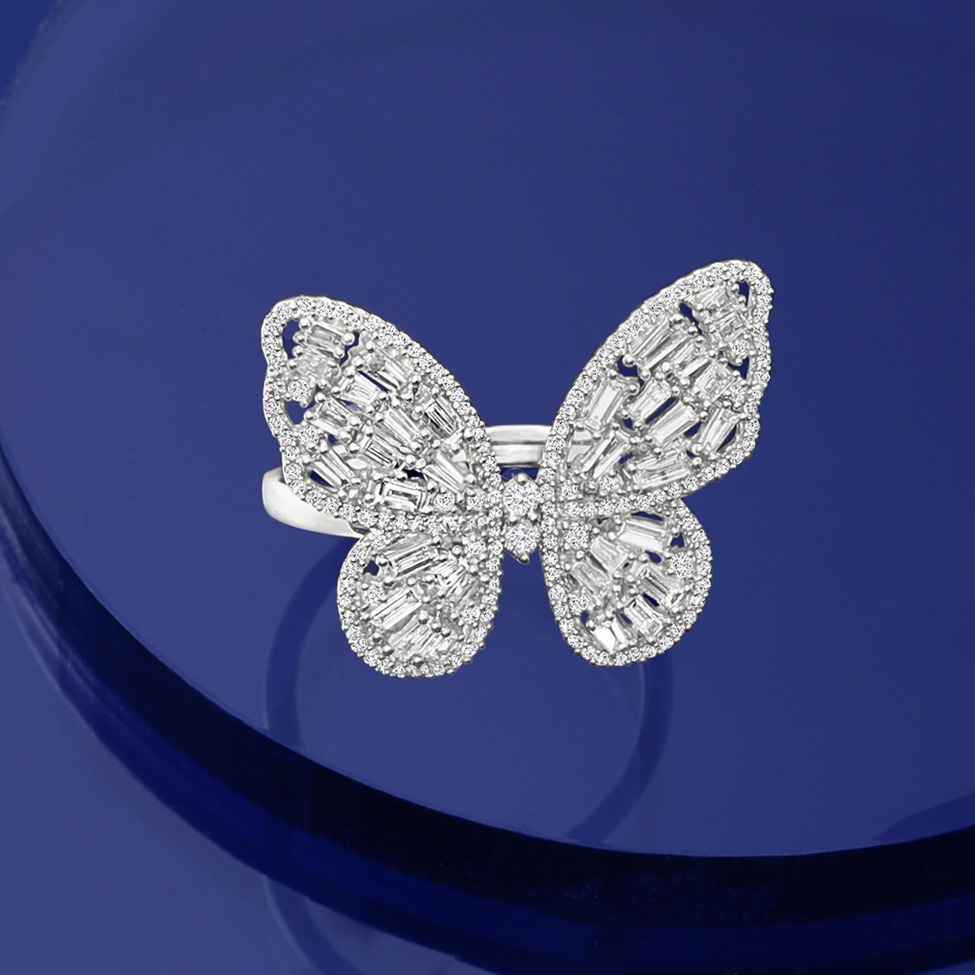 1.00 ct. t.w. Diamond Butterfly Ring in 14kt White Gold