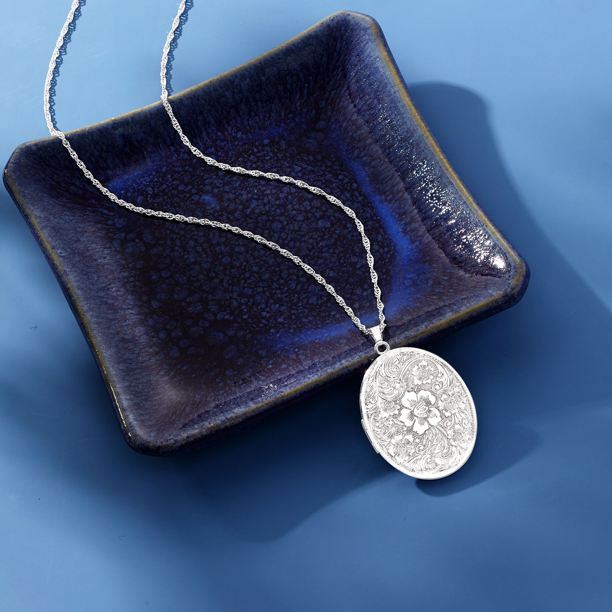 アクセサリー locket necklace silver / LORO Sterling Silver Personalized Floral Locket Necklace | Ross