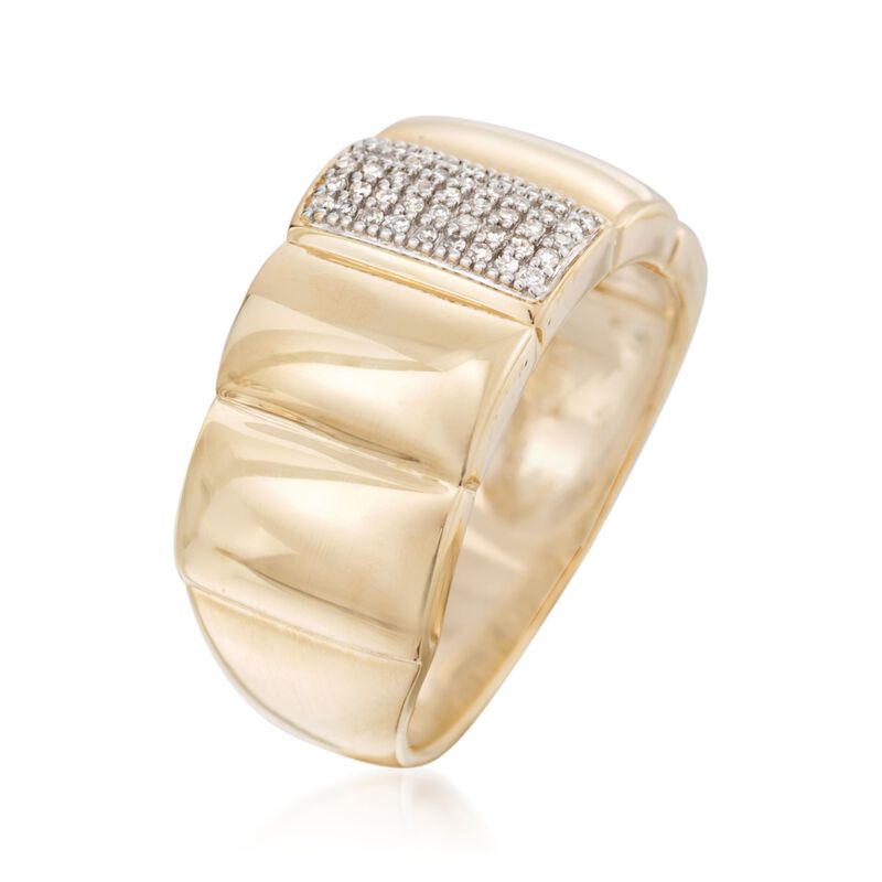 .10 ct. t.w. Pave Diamond Ring in 18kt Gold Over Sterling  image number 2