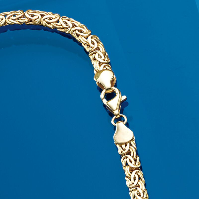 4mm 14kt Yellow Gold Byzantine Necklace image number 4