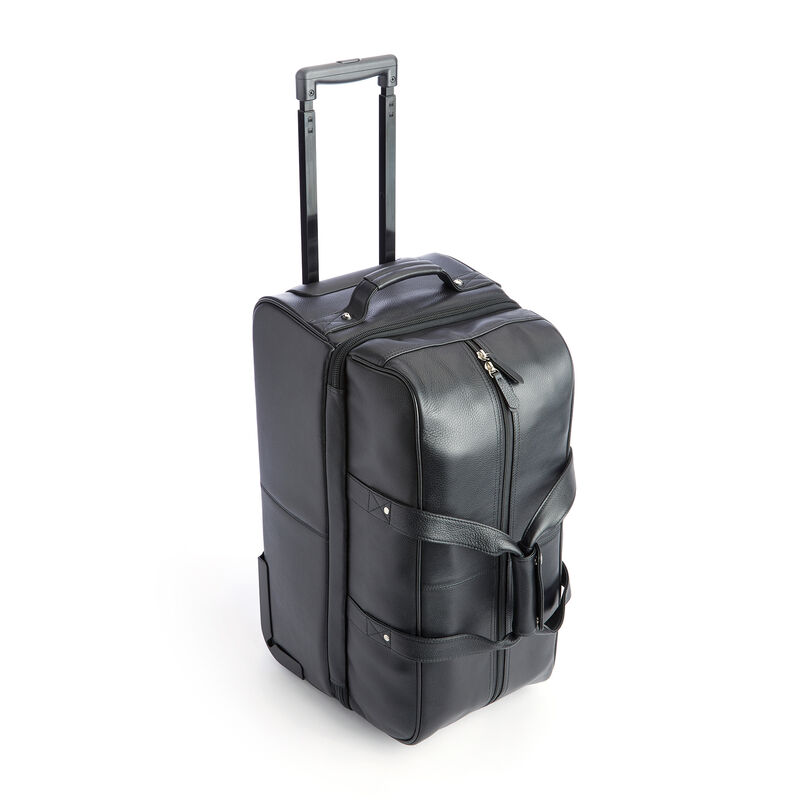 Royce "Executive Office" Black Leather Rolling Suitcase image number 0