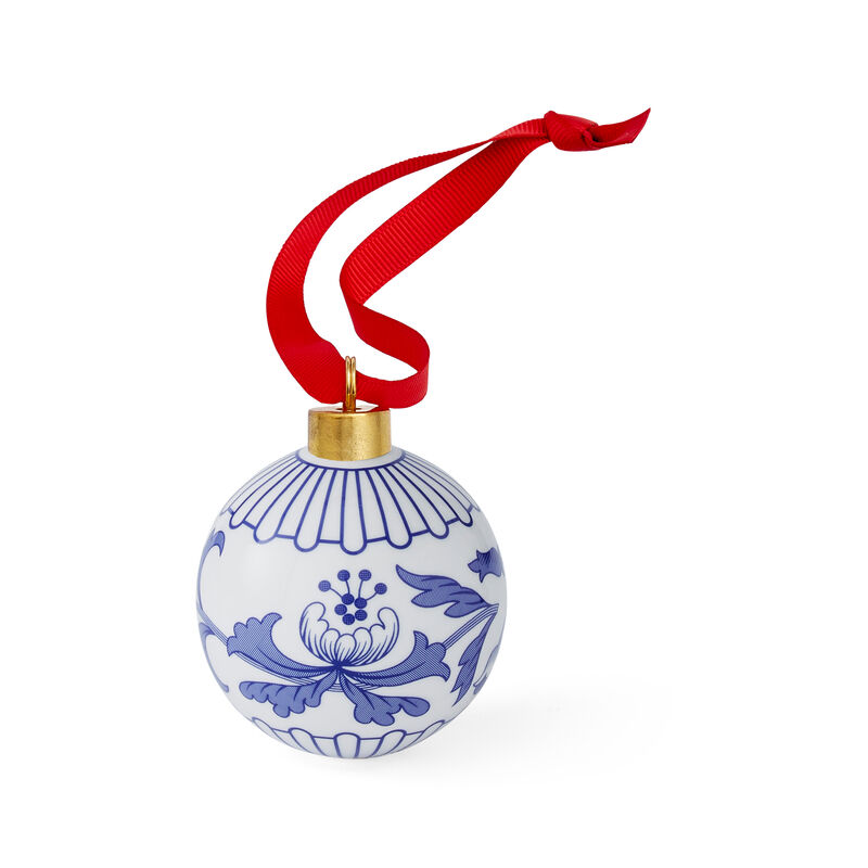 Spode &quot;Blue Italian&quot; Porcelain Floral Christmas Ornament image number 1