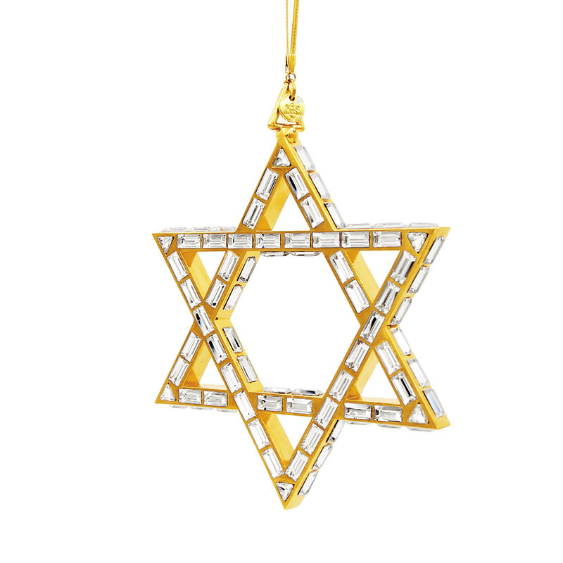 Crystamas Crystal 24kt Gold-Plated Star of David Ornament  image number 0