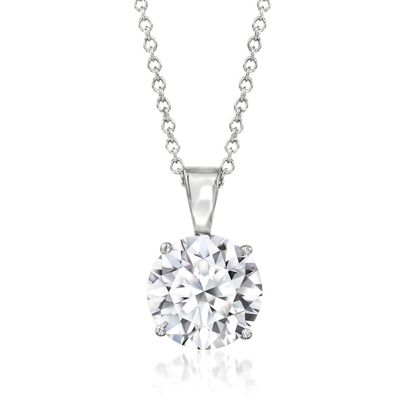 2.00 Carat Lab-Grown Diamond Solitaire Necklace in 14kt White Gold image number 0