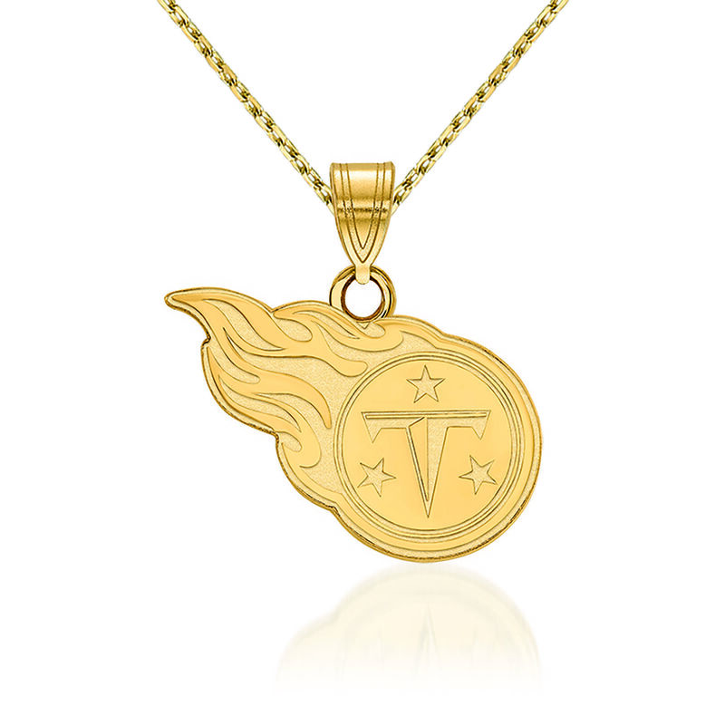 14kt Yellow Gold NFL Tennessee Titans Pendant Necklace. 18" image number 0