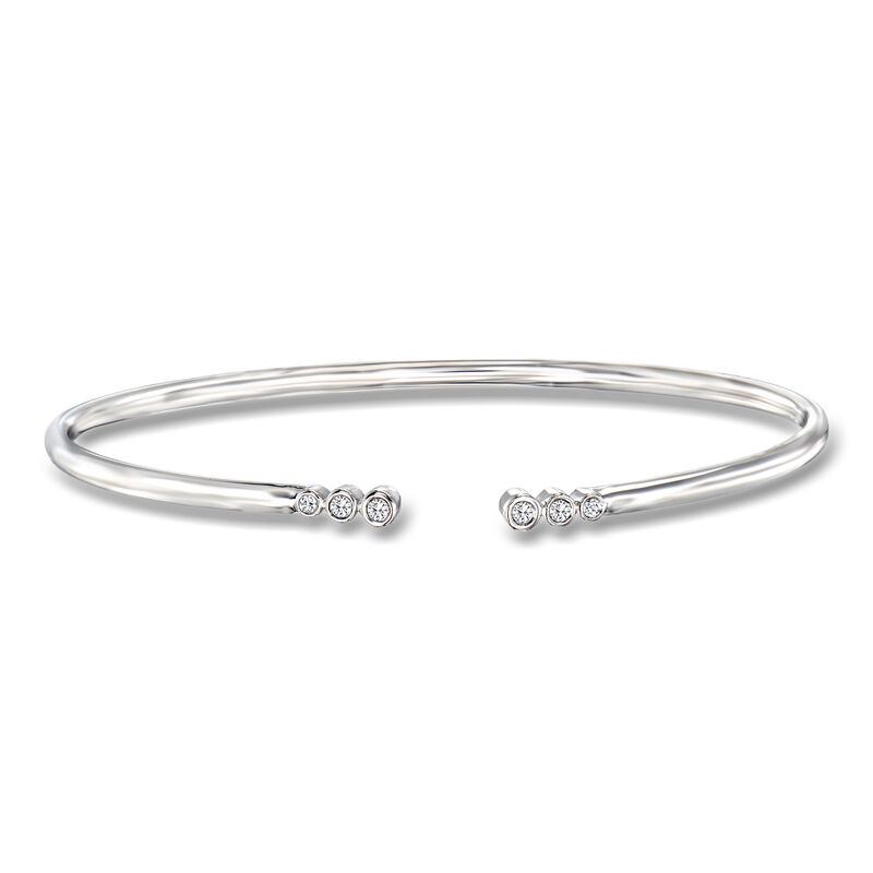 .10 ct. t.w. Bezel-Set Diamond Open-Space Cuff Bracelet in Sterling Silver image number 0