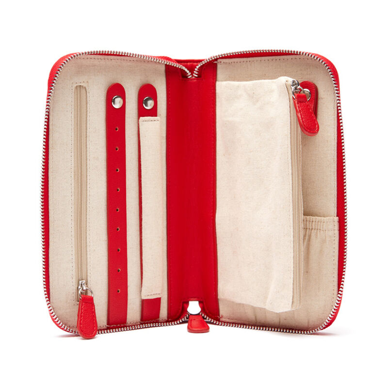 Brouk & Co. &quot;Croft Avenue - Luna&quot; Red Faux Leather Travel Jewelry Wallet  image number 2