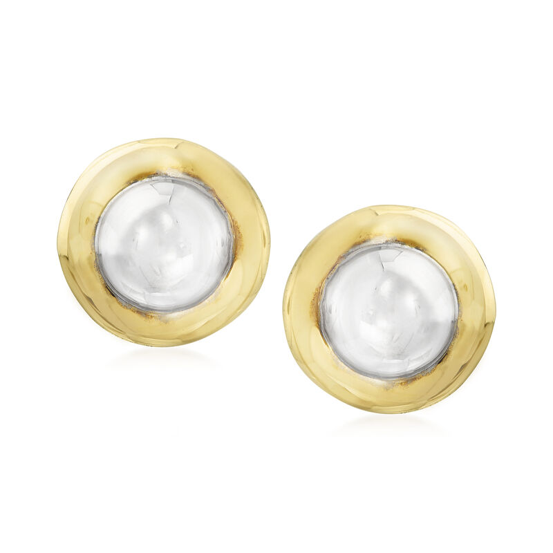 Italian 14kt Two-Tone Gold Stud Earrings image number 0