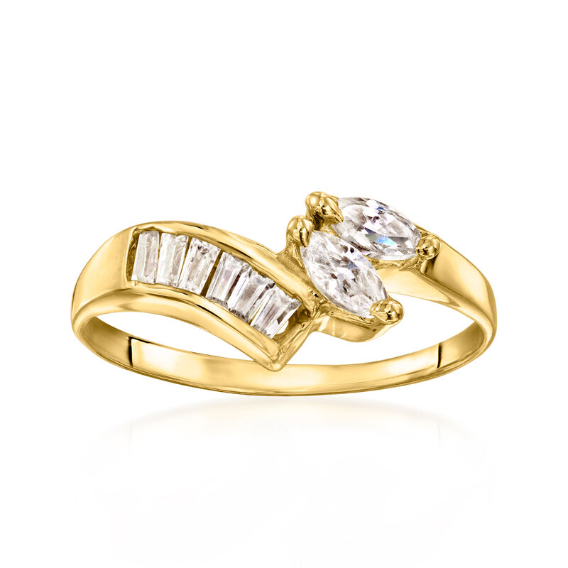 C. 1990 Vintage .54 ct. t.w. CZ Ring in 14kt Yellow Gold. Size 7.5