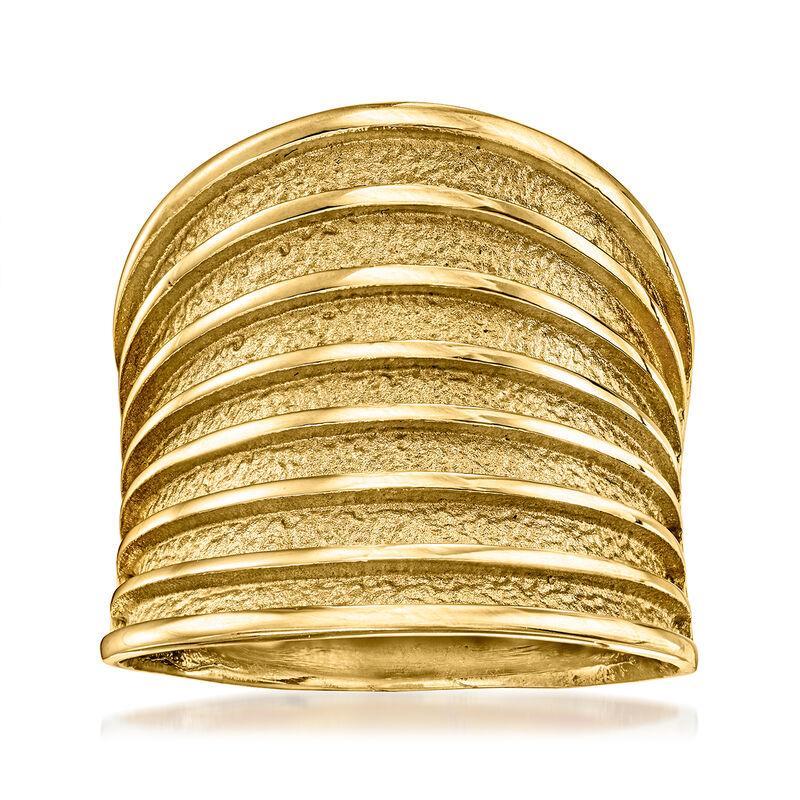 Italian 18kt Gold Over Sterling Striped Ring image number 0