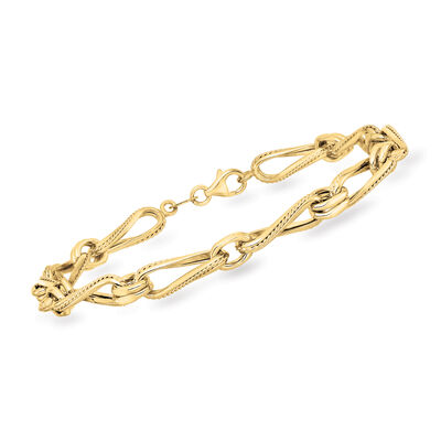 Italian 14kt Yellow Gold Twisted-Link Bracelet