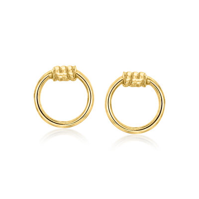 Italian 14kt Yellow Gold Circle Earrings