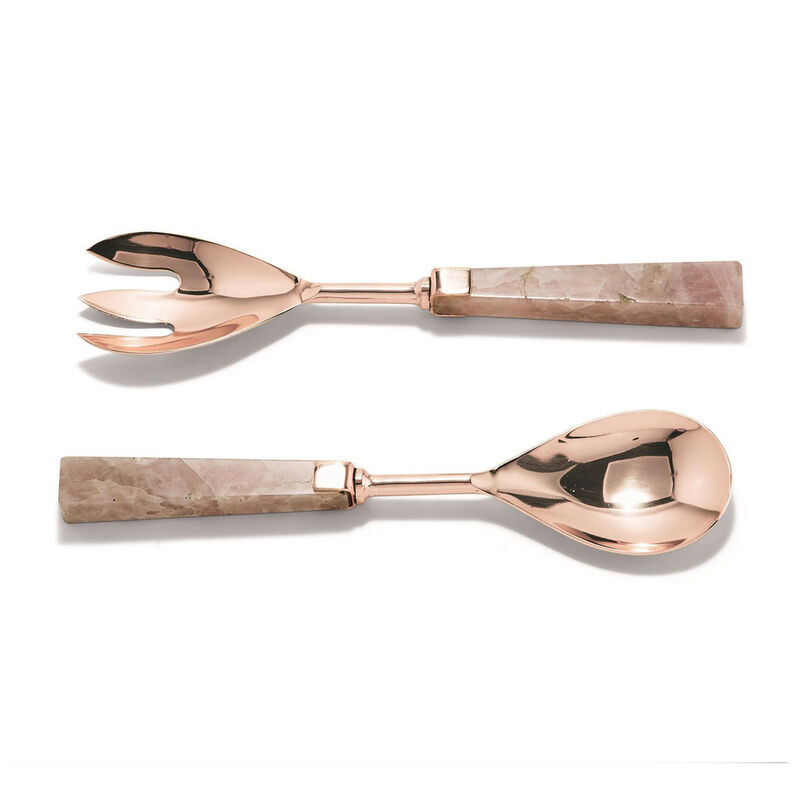 Set of 2 Rose Quartz Salad Servers image number 0