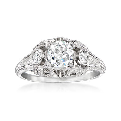 C. 2000 Vintage 1.00 ct. t.w. Diamond Filigree Ring in Platinum