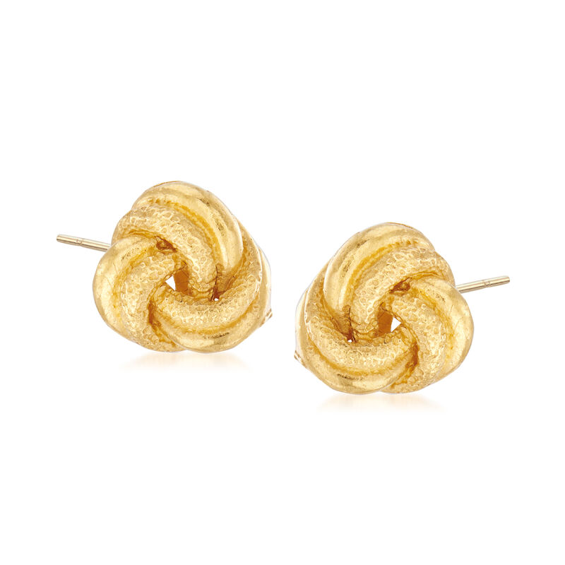 C. 1980 Vintage 22kt Yellow Gold Love Knot Earrings image number 0