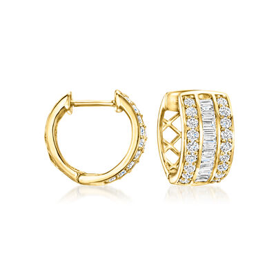 1.00 ct. t.w. Lab-Grown Diamond Huggie Hoop Earrings in 18kt Gold Over Sterling