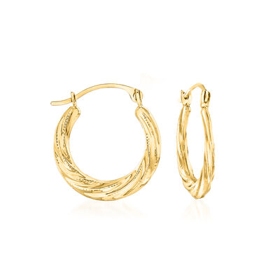 14kt Yellow Gold Small Twisted Hoop Earrings