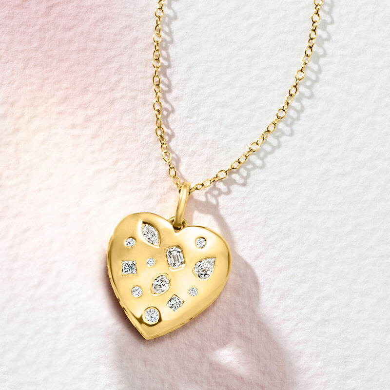 .50 ct. t.w. Lab-Grown Diamond Heart Pendant Necklace in 18kt Gold Over Sterling image number 4