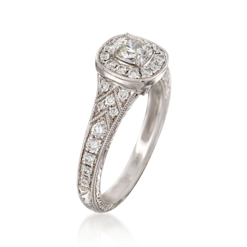 Henri Daussi .90 ct. t.w. Diamond Engagement Ring in 18kt White Gold. Size 6.5 image number 2