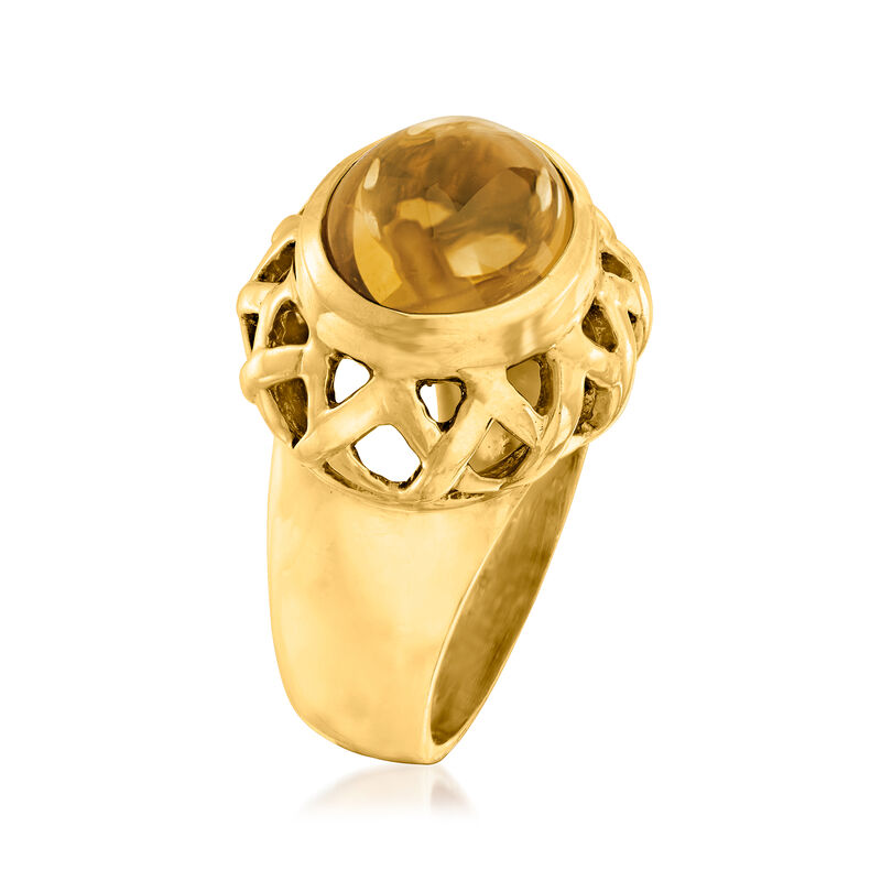 C. 1980 Vintage Tiffany Jewelry "Paloma Picasso" 5.00 Carat Citrine Ring in 18kt Yellow Gold image number 2