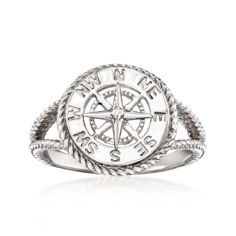 Sterling Silver Compass Ring | Ross Simons