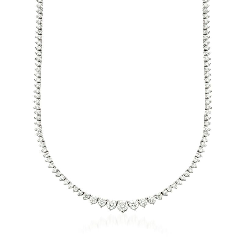 5.00 ct. t.w. Graduated Diamond Tennis Necklace in 14kt White Gold. 16&quot; image number 1
