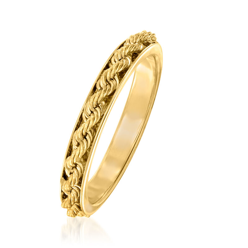 Italian 14kt Yellow Gold Rope-Design Ring image number 2