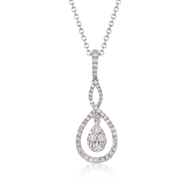 Gregg Ruth .49 ct. t.w. Diamond Necklace in 18kt White Gold. 18&quot; image number 1