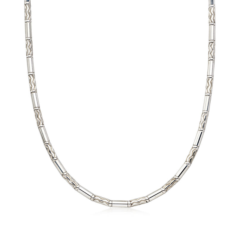 C. 1990 Vintage Tiffany Jewelry Sterling Silver Link Necklace. 16" image number 0