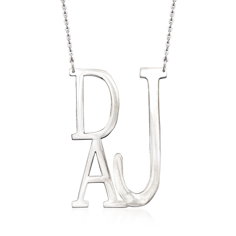 Sterling Silver Personalized Stacked Monogram Necklace image number 0
