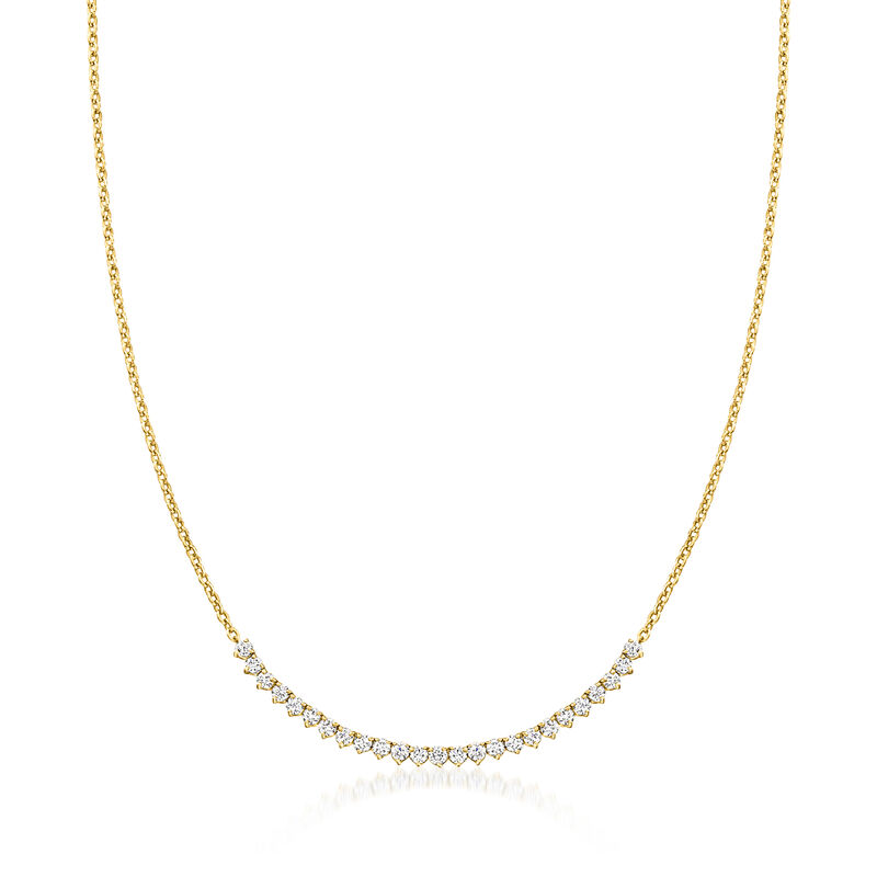 1.00 ct. t.w. Lab-Grown Diamond Tennis-Style Necklace in 18kt Gold Vermeil. 16&quot; image number 1