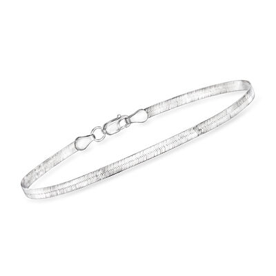 2.8mm 14kt White Gold Herringbone Bracelet