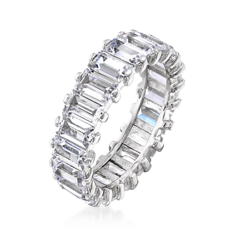 5.51 ct. t.w. Baguette CZ Eternity Band in Sterling Silver image number 2