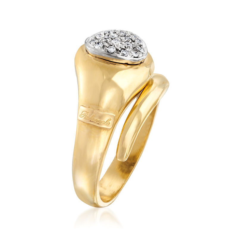 C. 1980 Vintage Palazzolo .24 ct. t.w. Diamond Snake Ring 18kt Yellow Gold. Size 7.5 image number 2