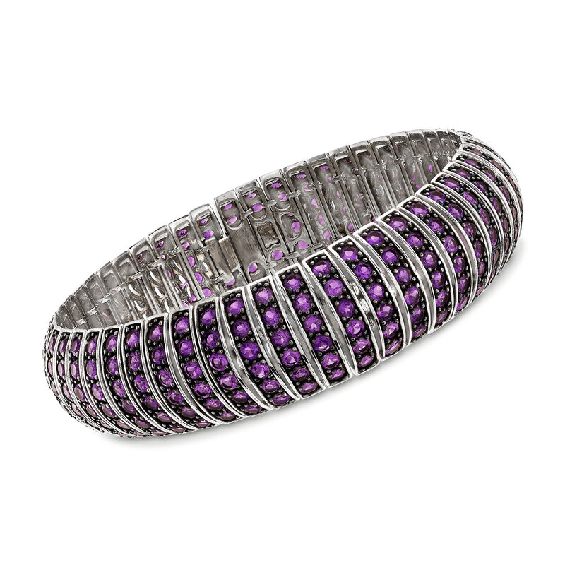 17.00 ct. t.w. Amethyst Multi-Row Bracelet in Sterling Silver image number 0