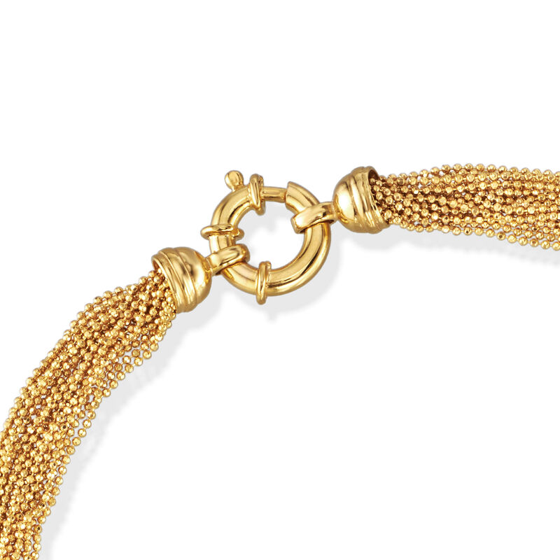 Italian 18kt Yellow Gold Over Sterling Silver Bead Chain Necklace image number 2