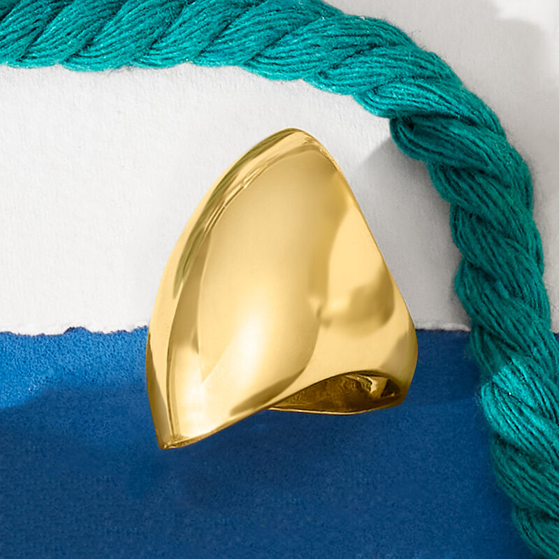 Italian 18kt Gold Over Sterling Oval Dome Ring image number 3