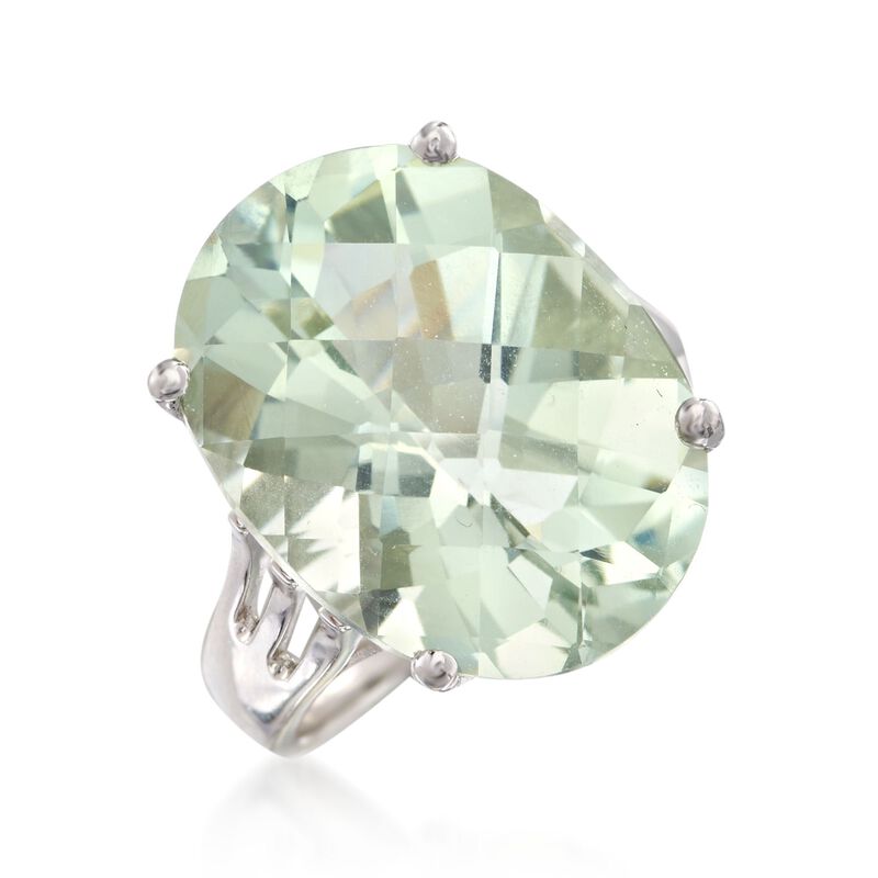 14.00 Carat Prasiolite Ring in Sterling Silver image number 3