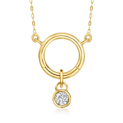 .20 Carat Round Lab-Grown Diamond Charm in 14kt Yellow Gold