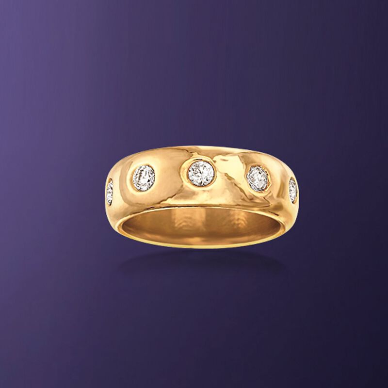 Italian Andiamo 1.00 ct. t.w. CZ Ring in 14kt Yellow Gold Over Resin image number 3
