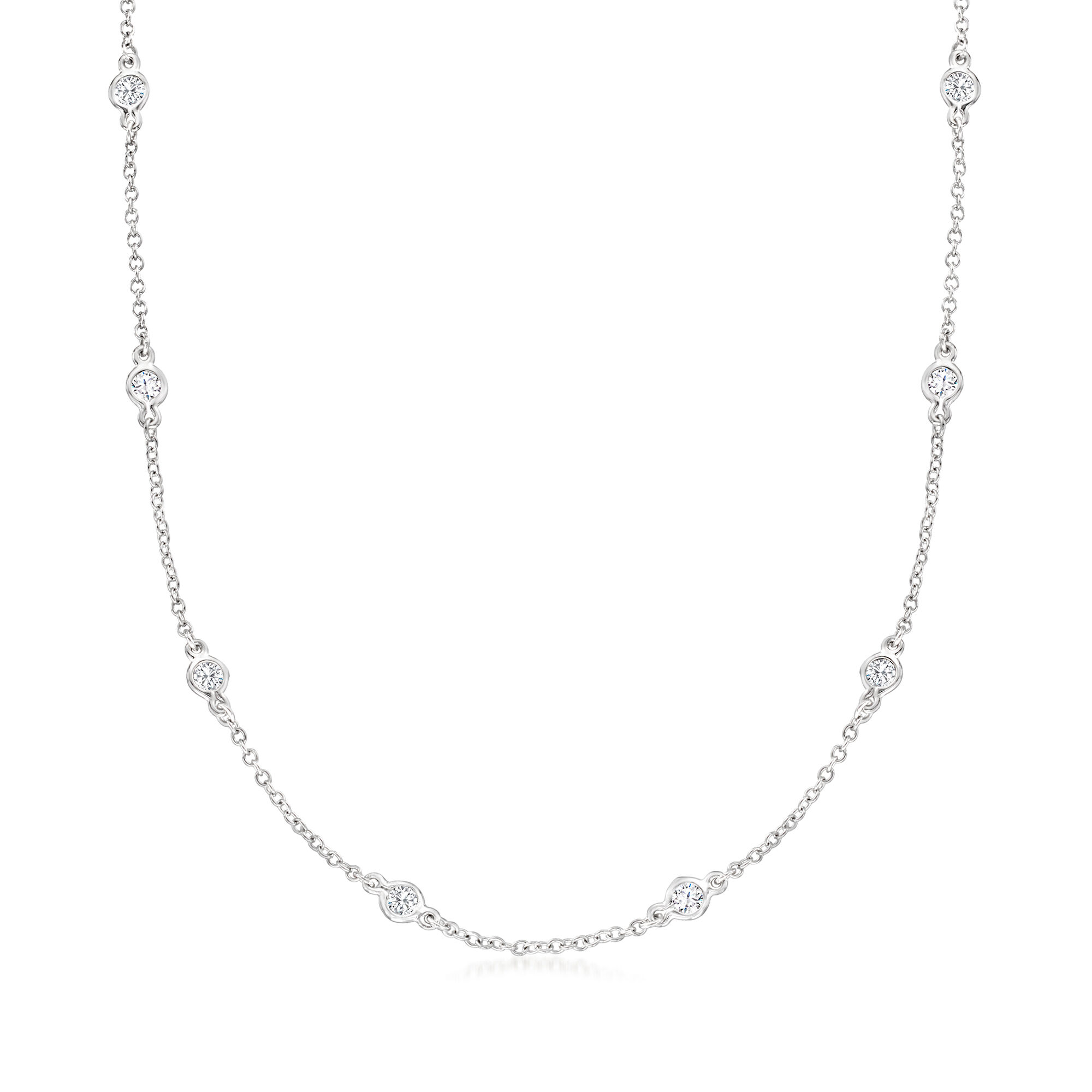 2.50 ct. t.w. CZ Necklace in Sterling Silver. 36