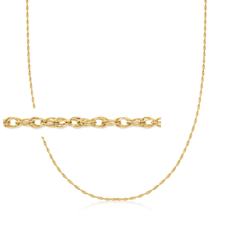 Italian 1mm 14kt Yellow Gold Rope-Chain Necklace image number 0