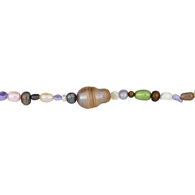 3-20mm Multicolored Cultured Pearl Endless Necklace