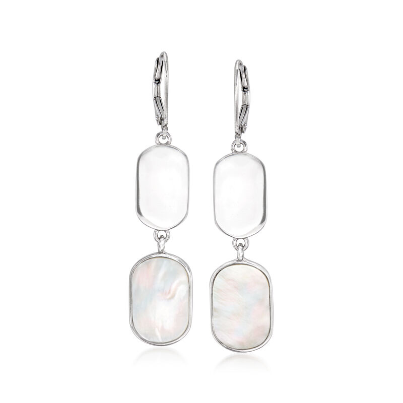 White Mother-of-Pearl Drop Earrings in Sterling Silver image number 0